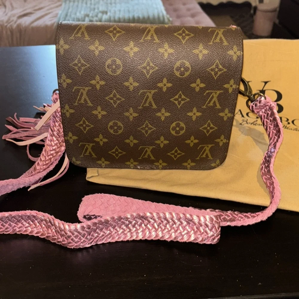 SOLD Vintage Boho Gorgeous Recycled LV Bag - Picture 4 of 11